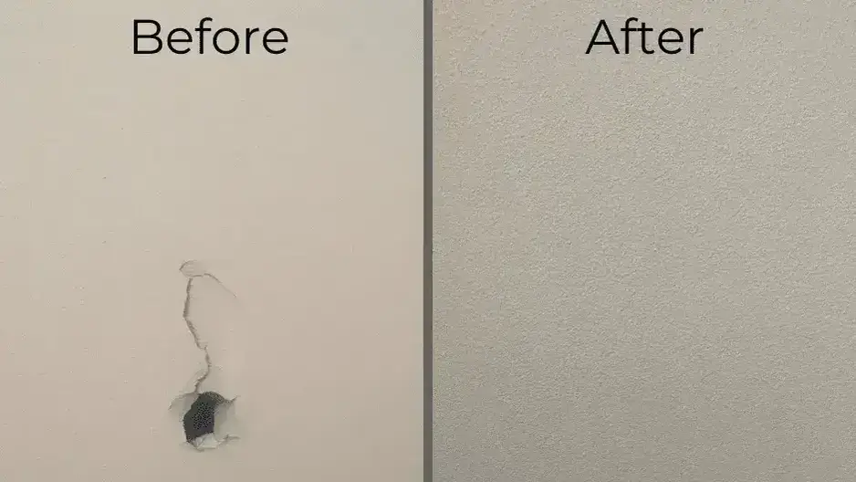 Before and after Drywall Repair Georgetown